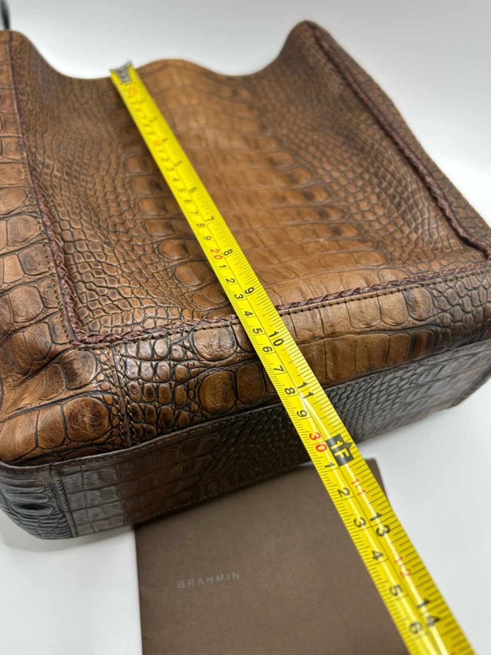 Brahmin Vintage Croc-Embossed Mojito Chocolate Harbor - Picture 14 of 17